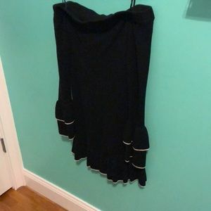 black sweater dress with bell sleeves